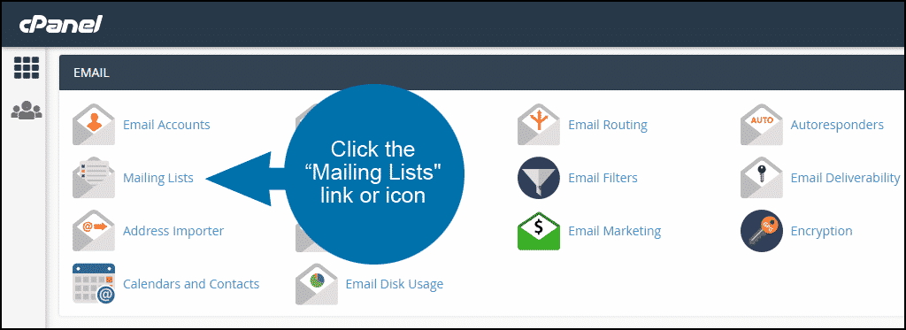 How to create and manage mailing lists in cPanel