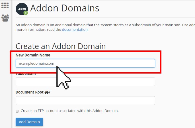 Why is an addon domain connected to a subdomain?