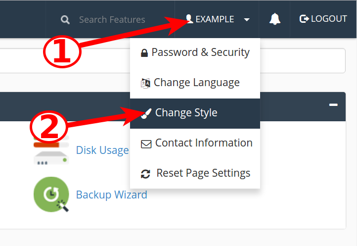 How to change cPanel style