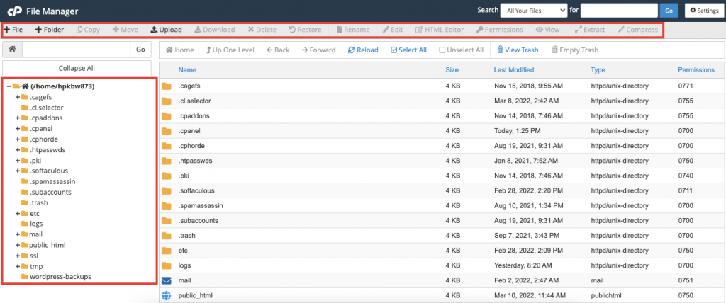 How to navigate in cPanel’s File Manager